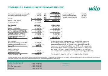 Voorbeeld berekeningen - Wilo