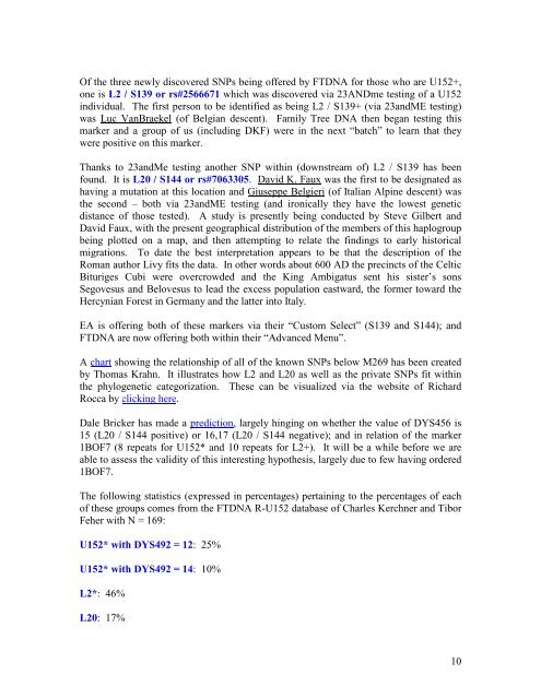 Y-Chromosome Marker S28 / U152 Haplogroup R ... - Davidkfaux.org