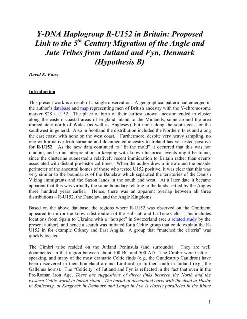 Y-DNA Haplogroup R-U152 in Britain: Proposed ... - Davidkfaux.org