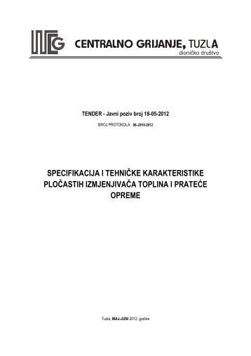 TEHNICKA SPECIFIKACIJA IZMJENJIVACA.pdf - "Centralno ...