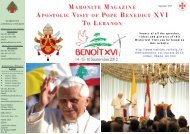 maronite magazine apostolic visit of pope benedict xvi to lebanon