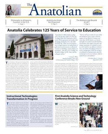 Anatolia Celebrates 125 Years of Service to Education - American ...