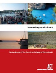 Summer Programs brochure - American College of Thessaloniki