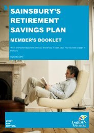 Sainsbury's Retirement Saving Plan Member's Booklet - Sainsburys ...