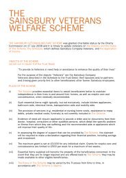 the sainsbury veterans welfare scheme - Sainsbury's pensions website