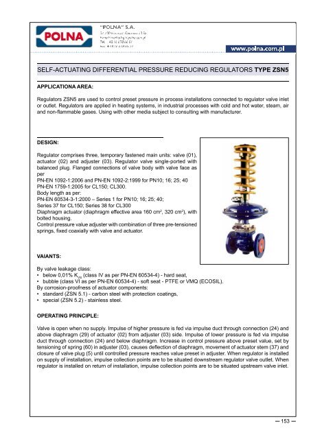 Product catalogue: Automatic control and heat ... - Polna S.A.