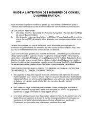 guide Ã  l'intention des membres de conseil d'administration