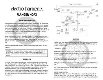 Flanger Hoax - Instructions (PDF) - Electro-Harmonix