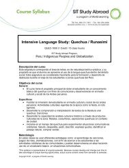 Intensive Language Study: Quechua / Runasimi