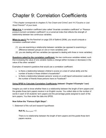 Chapter 9: Correlation Coefficients - Heather Lench, Ph.D.