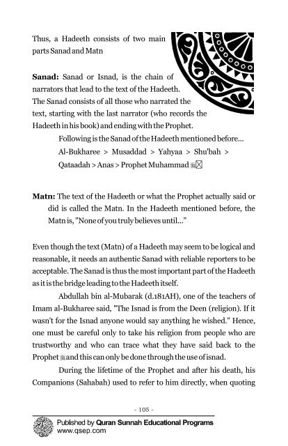 A critical analysis of the Modernists and the Hadeeth ... - Islam House