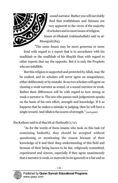 A critical analysis of the Modernists and the Hadeeth ... - Islam House