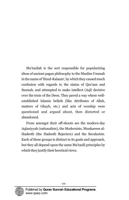 A critical analysis of the Modernists and the Hadeeth ... - Islam House