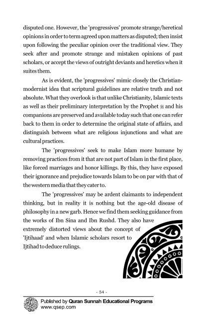 A critical analysis of the Modernists and the Hadeeth ... - Islam House