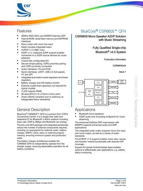 Open Reference Integration Notes (RIN) - Bluetooth