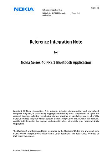 Reference Integration Note - Bluetooth