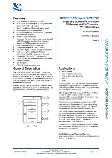 Open Reference Integration Notes (RIN) - Bluetooth