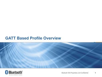 GATT Based Profile Overview - Bluetooth