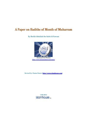 A Paper on Hadiths of Month of Muharram - Islam House