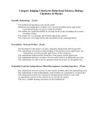 Judging Criteria - Science Montgomery