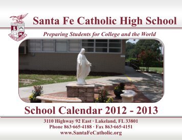 Santa Fe Catholic High School School Calendar 2012 - 2013