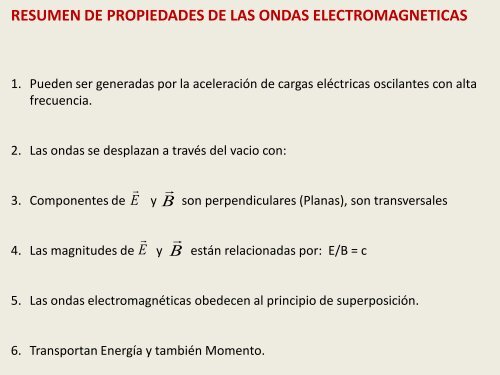 Resumen De Propiedades De Las Ondas Electromagneticas