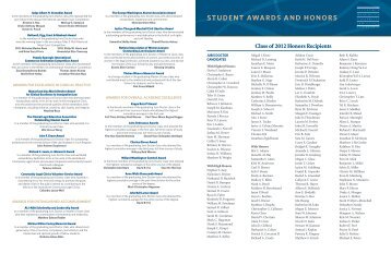 Class of 2012 Honors Recipients - George Washington University ...