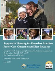 Supportive Housing for Homeless Families - Sierra Health Foundation