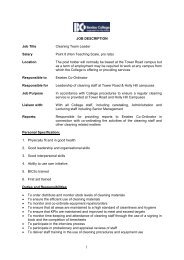 JOB DESCRIPTION Job Title Cleaning Team ... - Bexley College