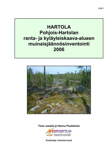 MuinaisjÃ¤Ã¤nnÃ¶sinventointi - Hartolan kunta