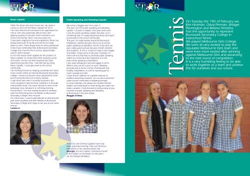 In this Issue - Brunswick Secondary College