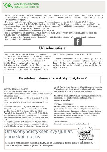 elokuu 2012 - Vanhankartanon Omakotiyhdistys ry