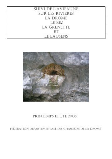 Suivi avifaune DrômeBez 2006 - Syndicat Mixte de la Rivière Drôme