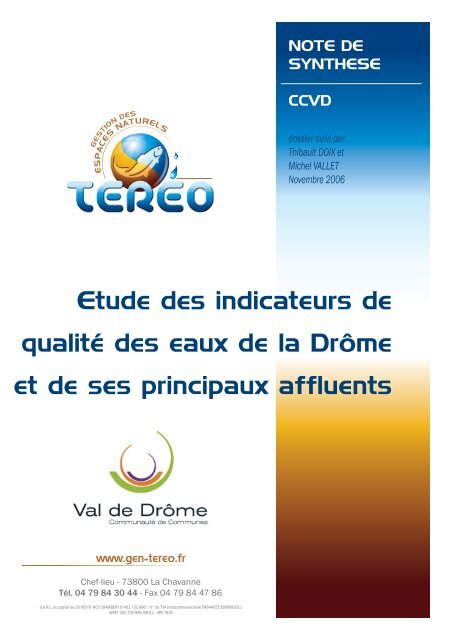 Etude des indicateurs de qualité des eaux de la Drôme et de ses ...