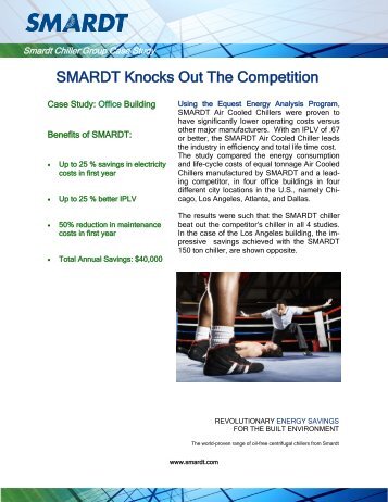 SMARDT Knocks Out The Competition - Smardt Chiller Group Inc.