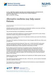 Alternative medicine may help cancer Patients - National University ...