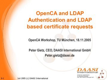 Distributed LDAP and PKIs (Peter Gietz) - OpenXPKI