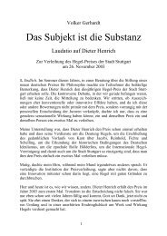 Das Subjekt ist die Substanz