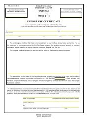 ST-4 Sales Tax Exempt Use Certificate - McNichols Company