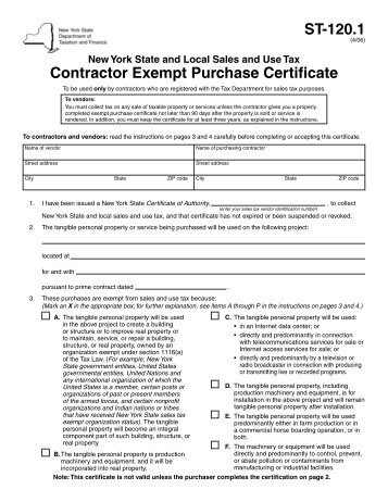 Form ST-120.1: April 2006, New York State and Local Sales and ...