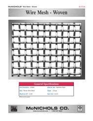 Wire Mesh - Woven General Specifications