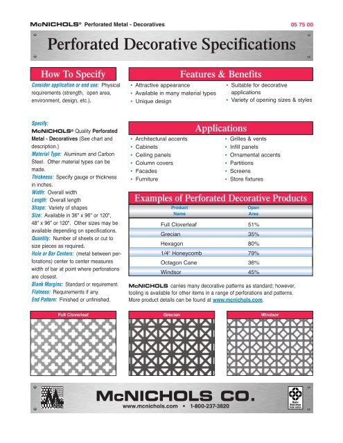 Full Cloverleaf General Specifications