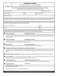 South Dakota Tax Exemption Certificate - PhysioLogics