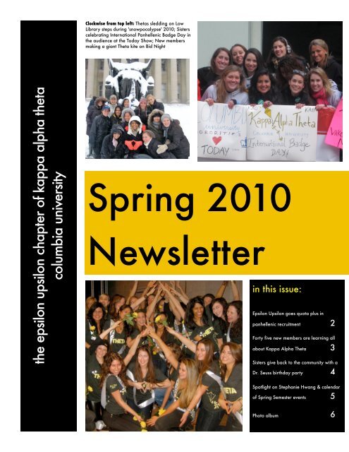 march 2010 newsletter - Kappa Alpha Theta - Columbia University