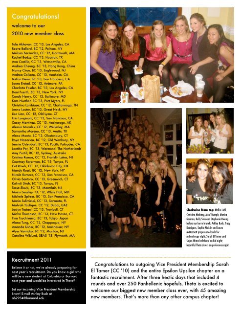 march 2010 newsletter - Kappa Alpha Theta - Columbia University