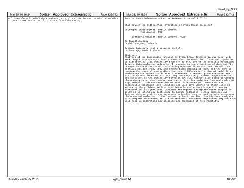 Extragalactic abstracts - IRSA - California Institute of Technology