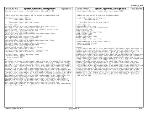 Extragalactic abstracts - IRSA - California Institute of Technology