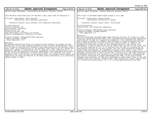 Extragalactic abstracts - IRSA - California Institute of Technology