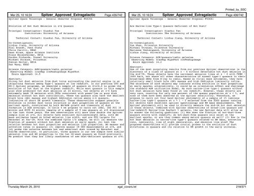 Extragalactic abstracts - IRSA - California Institute of Technology