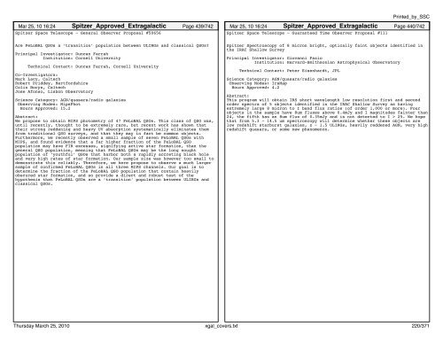 Extragalactic abstracts - IRSA - California Institute of Technology